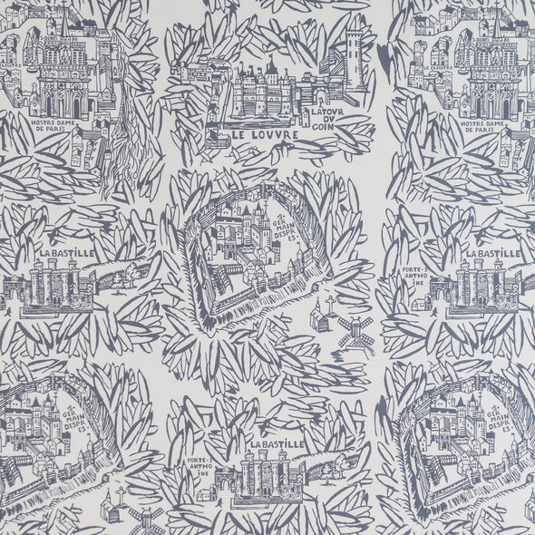 WALLPAPER PARIS GRIS BLEU